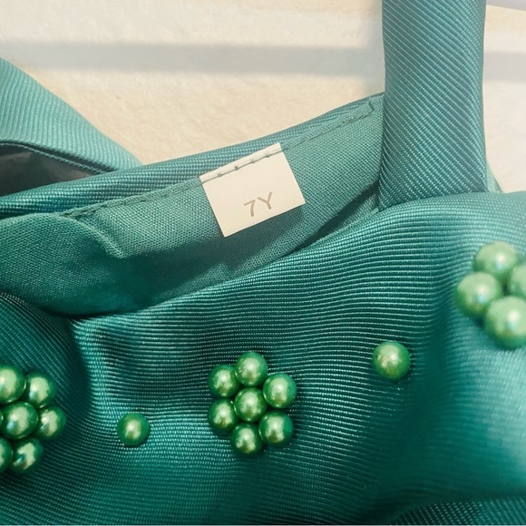 Elegant Green girl kid dress size 7y formal tulle event party emerald green - Picture 7 of 11